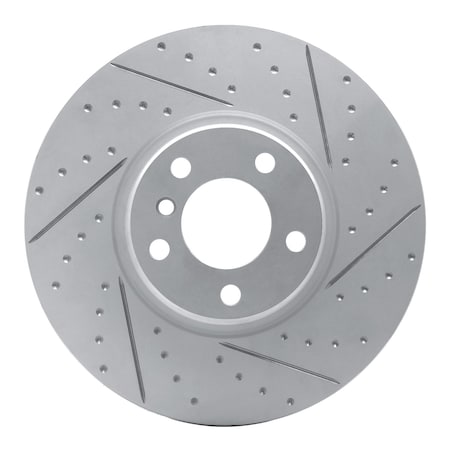 Dynamic Friction Co Geoperformance Rotor, Fined Turned finish (1.6 RMS), Drilled & Slotted, Geospec Coated, 830-31160D